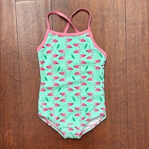 Leveret Kids One Piece Swimsuit - Pink Flamingos, UPF 50+, 3 Years